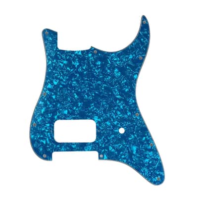 11-Hole Single Humbucker Strat Pickguard - 4Ply Blue Pearl (Fast Free US Shipping!) image 1