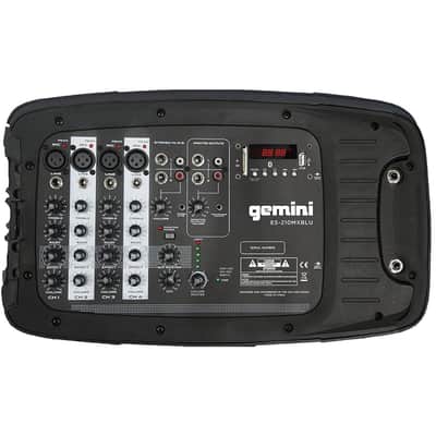 Gemini ES-210MXBLU Professional Audio Portable PA System, Includes 2x 10 600W ABS Passive Speakers, Powered 8-Channel Mixer with Digital Echo, Microp image 4