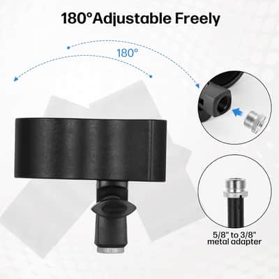 Large Microphone Clip Holder | Universal Mic Mount for Microphones 1.26 to 2.3 Inch Diameter image 4