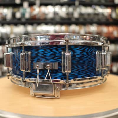 1969 Rogers Dyna-Sonic Wood 5x14" Snare Drum (Blue Onyx) image 4