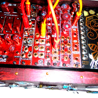 Synth Portal Steampunk Modular Powered Synthesizer-no modules 2025 - Wood/black & bronze image 15