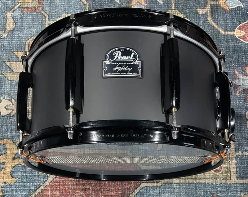 Pearl JJ1365 Joey Jordison Signature 13x6.5" Steel Snare Drum - Matte Black image 1