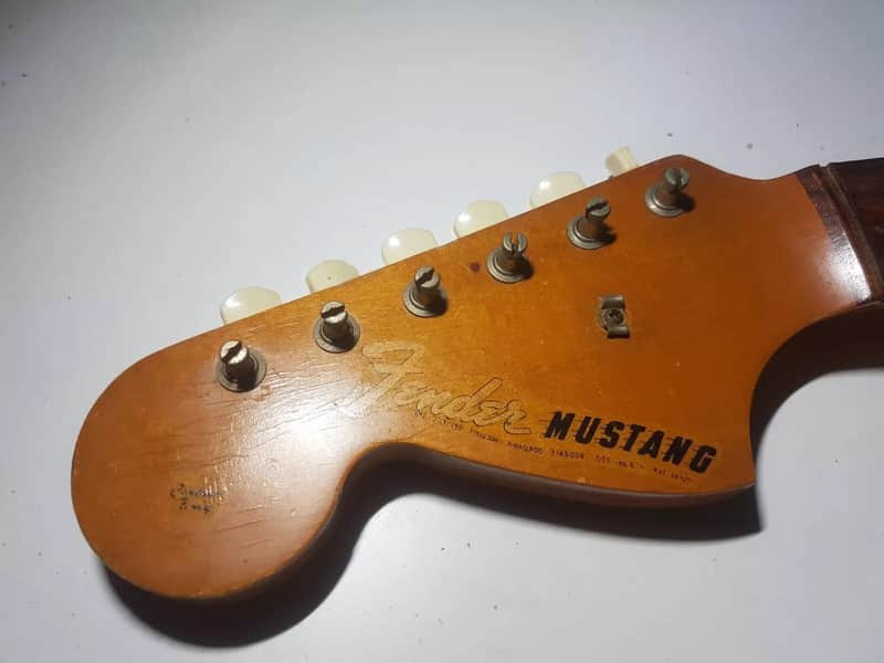 1966 FENDER MUSTANG LEFT HAND NECK USA - smells like KURT image 1
