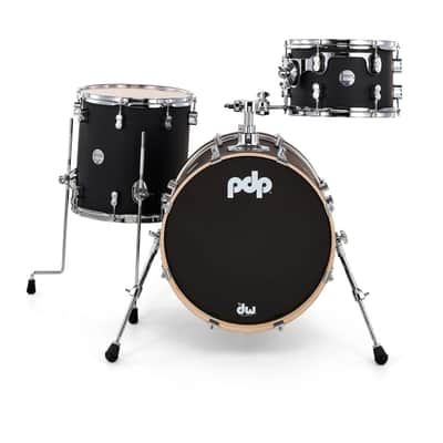 PDP Concept Maple Bop Shell Pack, 3pc, 18/12/14 (Satin Black Finish Ply) image 1