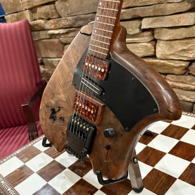 Klein Headless Electric Guitar 2017 - Natural Burled Walnut / Rosewood w/ Gig Bag image 4