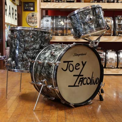 1960s Slingerland Gene Krupa Deluxe in Black Diamond Pearl 14x20 9x13 16x16 image 1