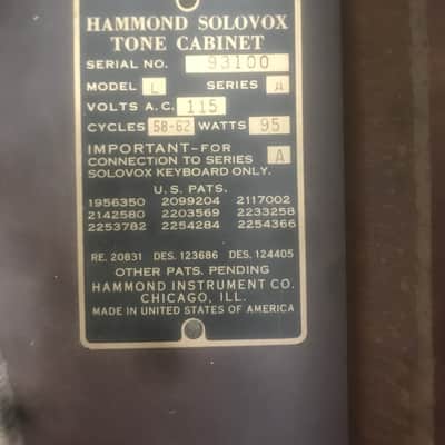 Hammond Solovox Model L 1948 - Wood image 2
