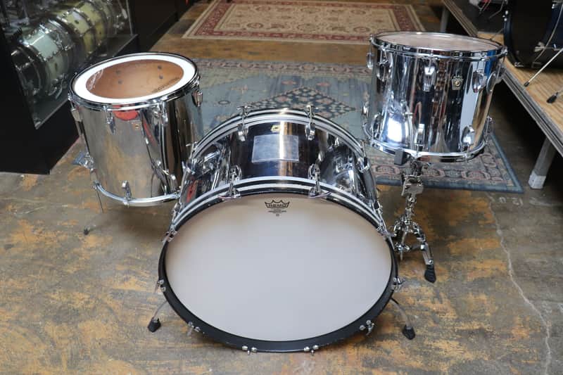 Ludwig  3pc Shell Pack 1985 Chrome Over Maple Drum Set image 1
