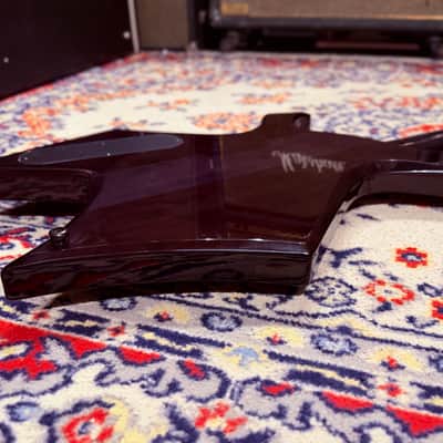 2000 B.C. Rich N.J. Neck Thru Series Warlock Bass - Made In Korea - Transparent Black w/ Coffin Case Bild 20