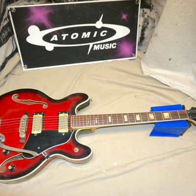 Univox Coily U1825 Hollow Body Guitar MIJ Made In Japan Vintage Redburst - AS IS! needs new nut image 1