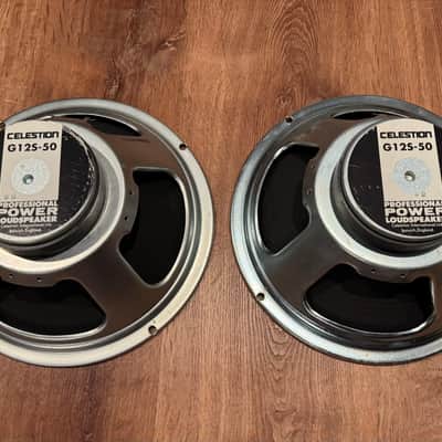 Celestion G12S-50 12" 8 OHM MATCHED PAIR Vintage 1980's guitar speakers Made in the UK image 1