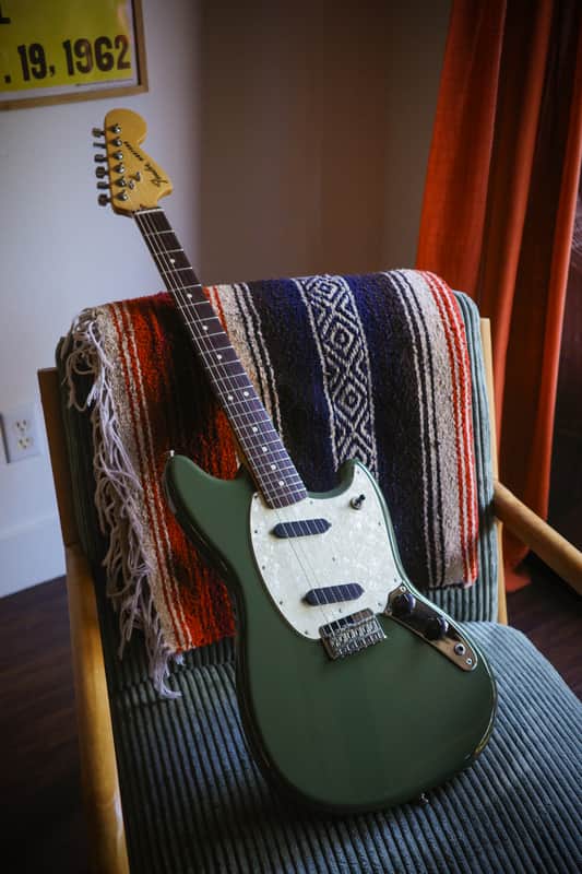 Fender Player Mustang in RARE Olive Green with Upgraded USA Neck