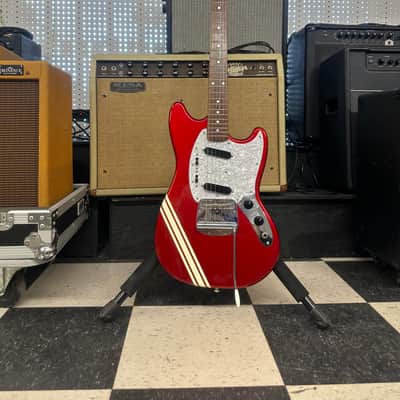 Fender MG-69 Mustang Reissue MIJ Competition Stripe Red image 3