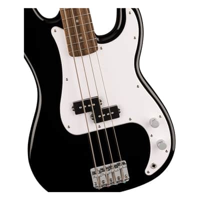 Used Squier Sonic Precision Bass Electric Guitar - Black w/ Laurel FB image 4