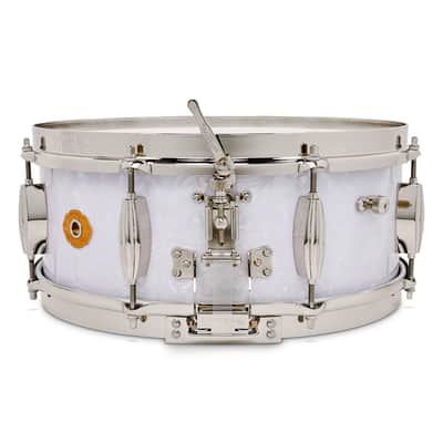Slingerland Radio King Solid Maple Snare Drum 14x5.5 White Marine Pearl image 2