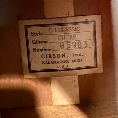Vintage Gibson C-1  Classical Guitar -Early 1960's image 3