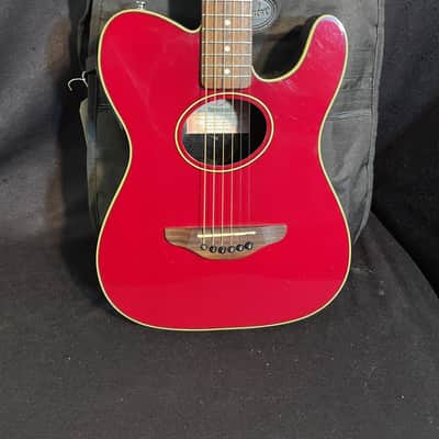 2002 Fender Telecoustic Candy Apple Red image 2