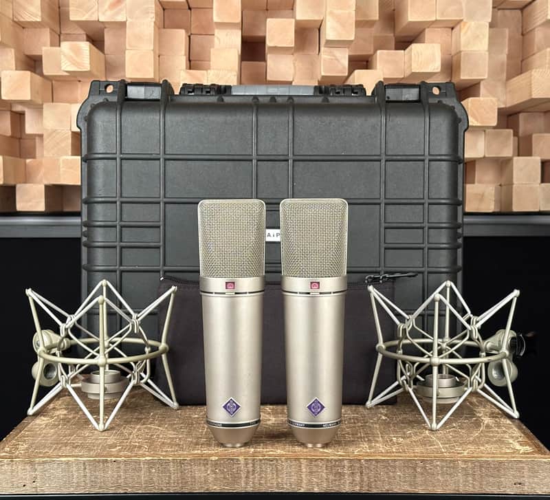 Neumann U 87 Ai Large Diaphragm Multipattern Condenser Microphone Stereo Pair