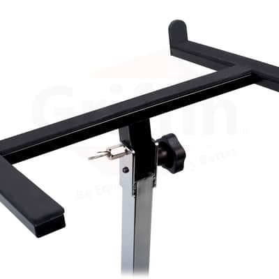 GRIFFIN Rolling Studio Mixer Stand DJ Cart (MobileTILT Series) – Standing Rack On Casters with Adjustable Height – Portable Mount Turntable Holder For Digital Drum Machine, Mixing Audio Music Gear image 6