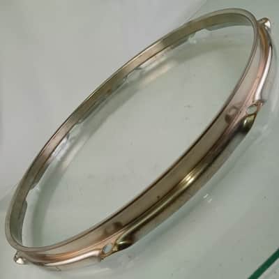 Ludwig 14"BRASS 8Lug Triple-Flange Snare/Floor Tom Drum Rim/Hoop Vintage 60s COB image 1