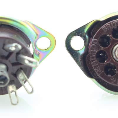 4 pcs. VINTAGE McMURDO U.K. 7-pin B7G BAKELITE HIGH-QUALITY NOS TUBE SOCKETS image 2