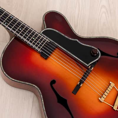 Harvey Leach Cutaway Archtop 17" Carved Acoustic Electric Guitar Sunburst w/ Benedetto, Case image 7