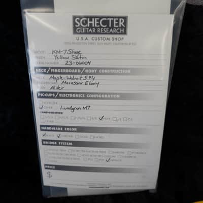 Schecter USA CUSTOM SHOP Keith Merrow KM-7 Stage Yellow Satin 7-String Electric Guitar w/ Case (2024) image 6