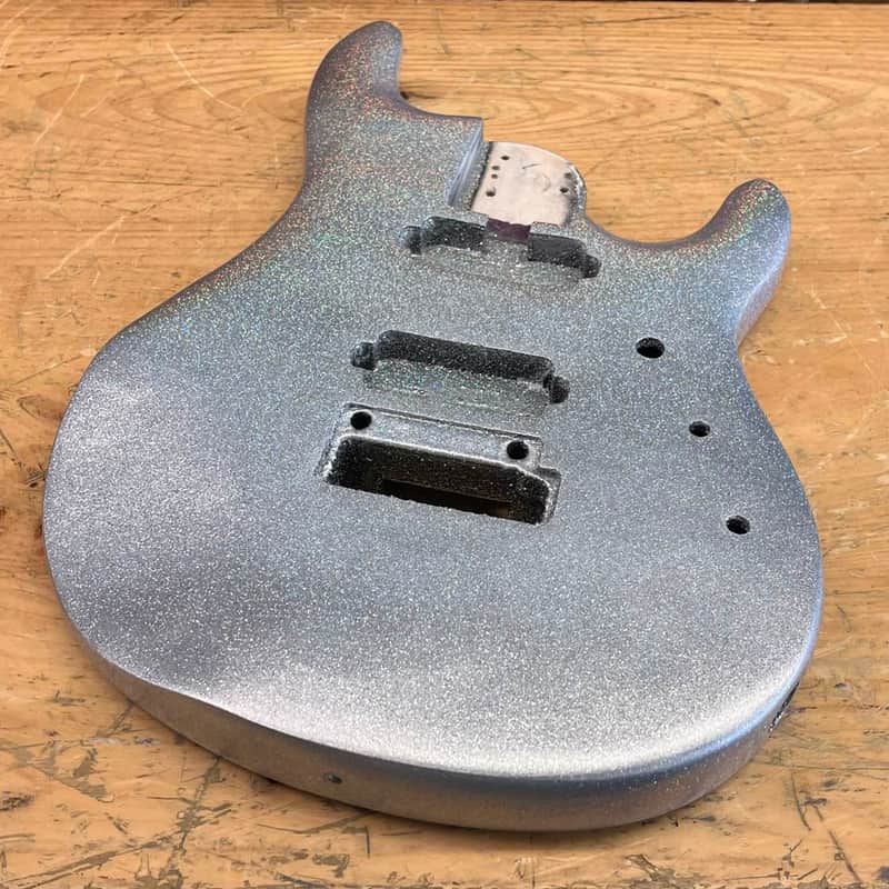 Sterling by Music Man JP70 7-String Custom Silver Finish Electric Guitar Body image 1