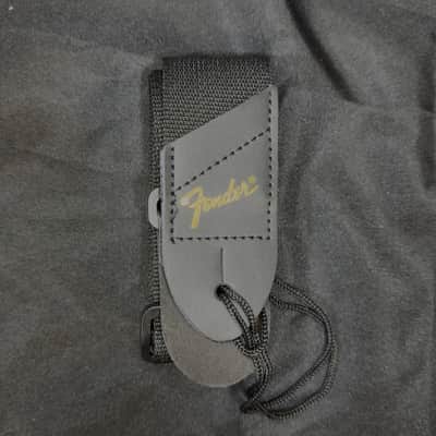 Fender Black 58" Long 2" Wide Guitar Strap - Gold logo image 1