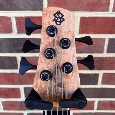 Spector USA NS-5XL, Figured Chestnut Top, Figured Walnut Body, Oil Finish, 3pc Roasted Maple Neck, Ebony Fretboard, Roasted Maple Ghost Crowns, EMG40DCX Pickups, HAZ 9-volt Preamp, Dunlop Flush Mount Strap Locks, Hipshot Tuners, TSA Case image 7