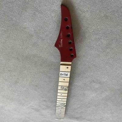 Red Left Handed Guitar Maple Wood Neck, 24 Frets Fingerboard image 15