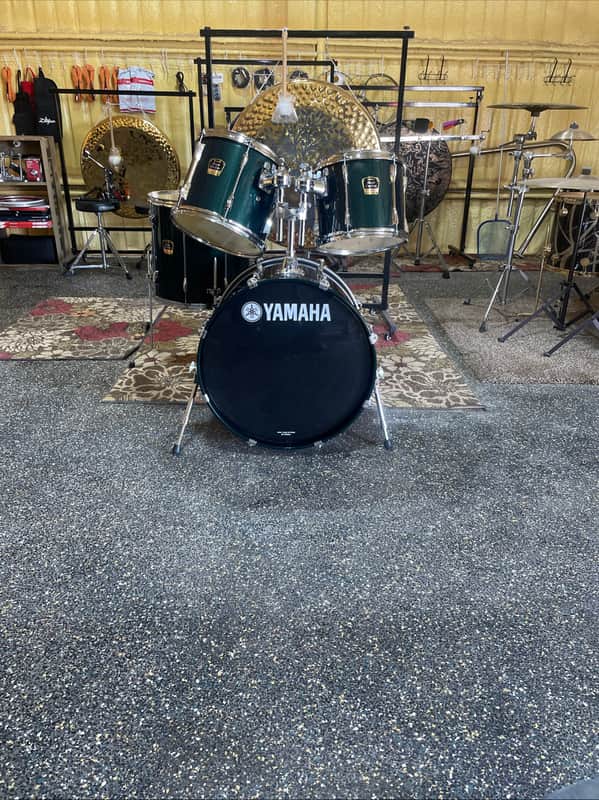 Yamaha Stage Custom Advantage 4-piece Shell Pack - GREEN/ Black Metallic image 1