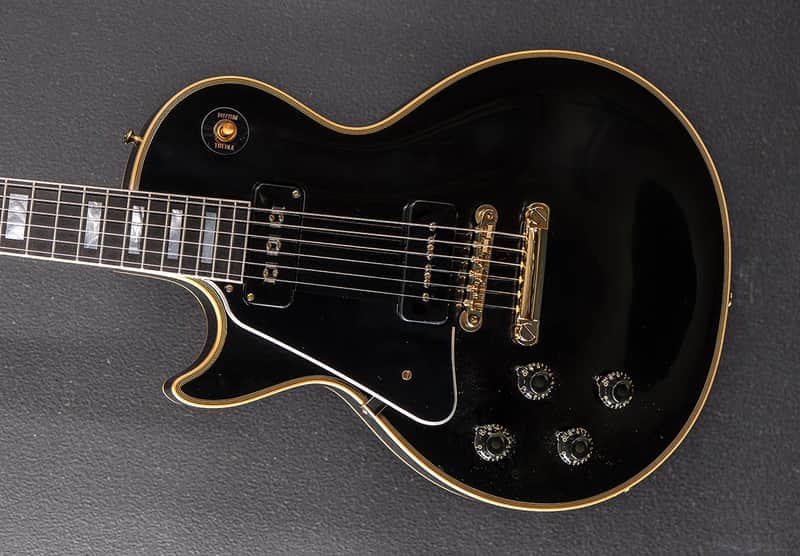 Gibson Custom Shop 1954 Les Paul Custom Staple Pickup Reissue Left Hand - VOS Ebony image 1