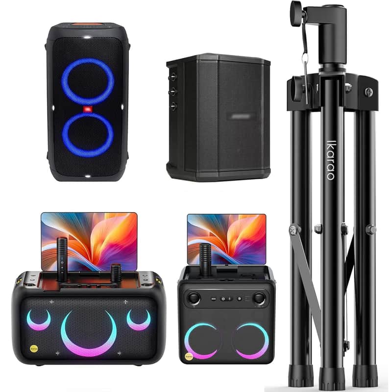 Speaker Stand Tripod Adjustable Height 32" To 47", Max Load 66Lbs, With 35Mm Insert(Compatible With Jbl, Bose, , Alto, Mackie, Etc.), Speaker Tripod For Heavy Duty Speaker, Pa, Dj, Stage image 1