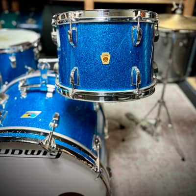 Ludwig Vintage Drum Set  1969 - Blue Sparkle image 2