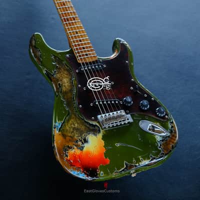 Fender Stratocaster Olive Green /Sunburst Heavy Aged Relic by East Gloves Customs image 2