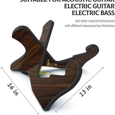 Guitar Stand Wooden Guitar Stand Portable Folding Instrument Holder for Acoustic Classic Electric Bass Guitar (Black walnut) image 3
