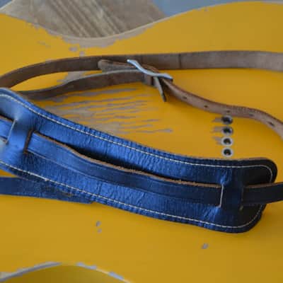 Fender Stratocaster Telecaster P / Jazz Bass mid 1960s real vintage leather strap * very rare pre Fender Logo Buckle/really hard to find! image 1
