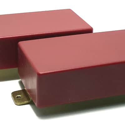 Dragonfire Volt Buckers HH Set, Passive Ceramic Humbucker Bridge + Neck Pickups ~ Solid Cover Red image 3