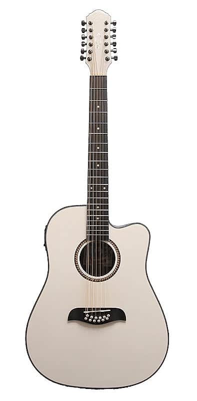 Oscar Schmidt OD312CE 12-String Cutaway Acoustic-Electric  Guitar, White Bild 1