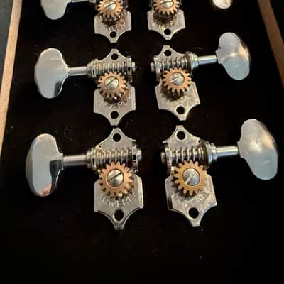 Waverly Guitar Tuners with Butterbean Knobs for Slotted Pegheads, Nickel, 3L/3R image 2