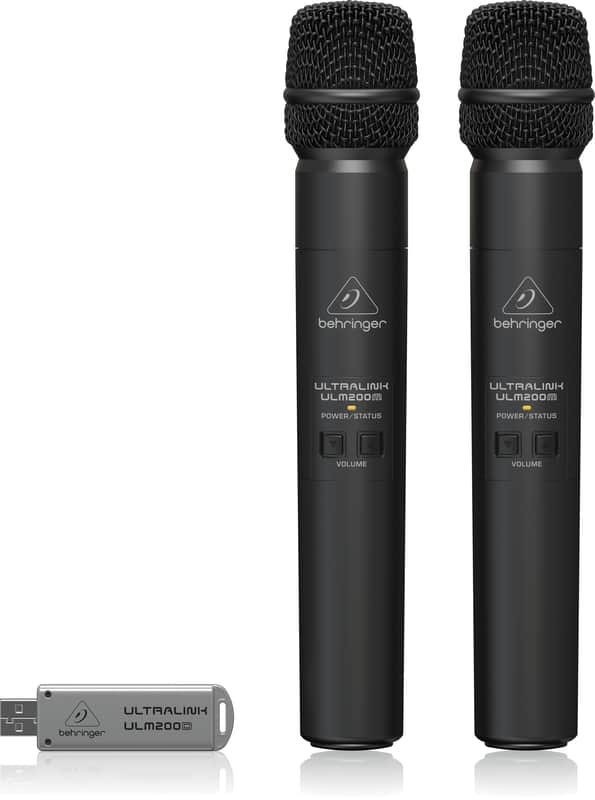 Behringer Ultralink (A) ULM202USB Pair Wireless Handheld Microphones w/ USB Receiver image 1