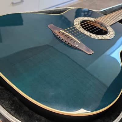 1993 Ovation American 1111 Balladeer RARE Cadillac Green USA CASE QUEEN TIME CAPSULE Acoustic Electric Deep Bowl Lyrachord Guitar image 11
