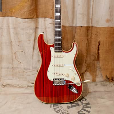 Fender Japan Zebrawood Custom Stratocaster ST68-HO 2002 - Translucent Red image 2