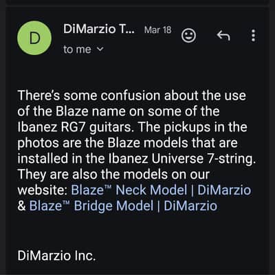 DiMarzio DP700BK Blaze 7-String Neck image 4