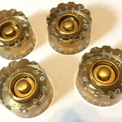 Four Genuine Gibson Gold Ridged Speed Grip Guitar Knobs~Original Les Paul, SG image 1