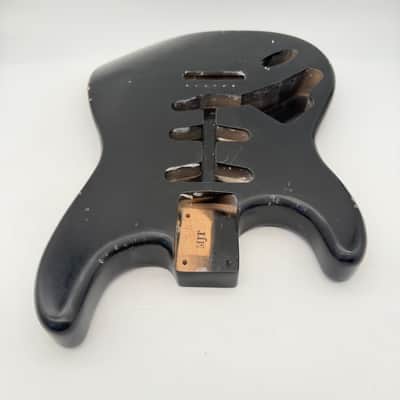 MJT Stratocaster Relic Body Alder Nitro Lefty Black mjt6668 image 4