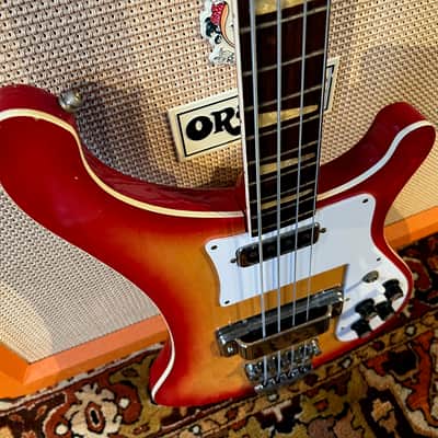Vintage 1970s Hondo II HRB-2S Rickenbacker 4001 Fireglo Sunburst Bass Guitar image 9