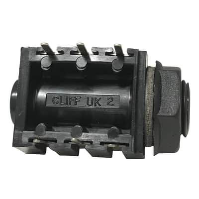Immagine Cliff Input Jack Stereo PC Mount w/Plastic Nut for Marshall, Roland, Crate, etc. - 5