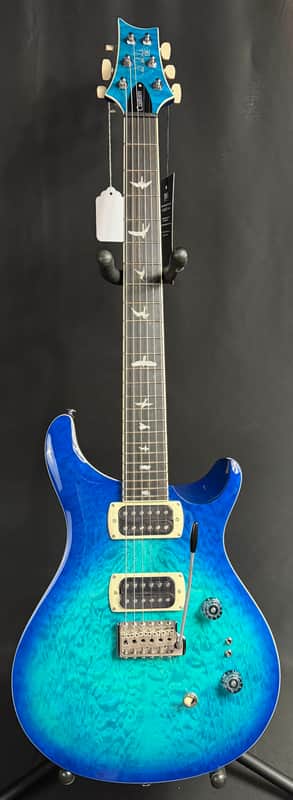 PRS SE Custom 24-08 Quilt Top Electric Guitar Lake Blue w/ Gig Bag image 1